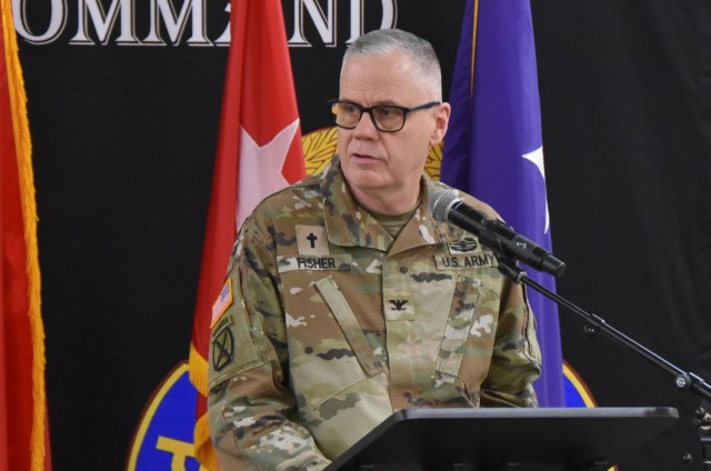 Chaplain (Col.) Gary T. Fisher, FORSCOM Command Chaplain, speaks with U.S. Army chaplains Dec. 10, 2024, at Fort Liberty, N.C., during the U.S. Army Forces Command Chaplain’s FORTRESS Religious Support Training Forum, a three-day event focusing...