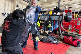 Torii Station, Japan -- U.S. Army Garrison Okinawa Fire and Emergency Services recently conducted their annual hazardous materials (hazmat) suit testing...