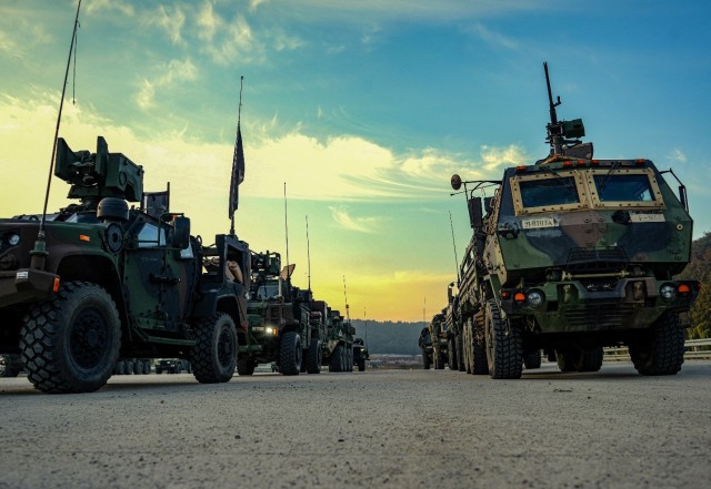 D FSC staging for the night iteration of Platoon STX at Rodriguez Life Fire Complex, Pocheon, South Korea, in October 2023.