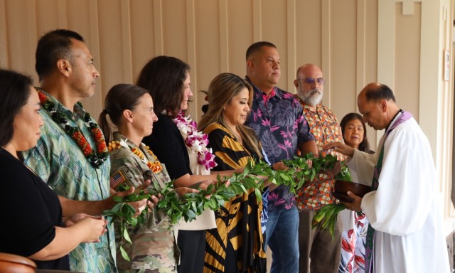 Ceremonial Hawaiian Blessing of Mailie Lei