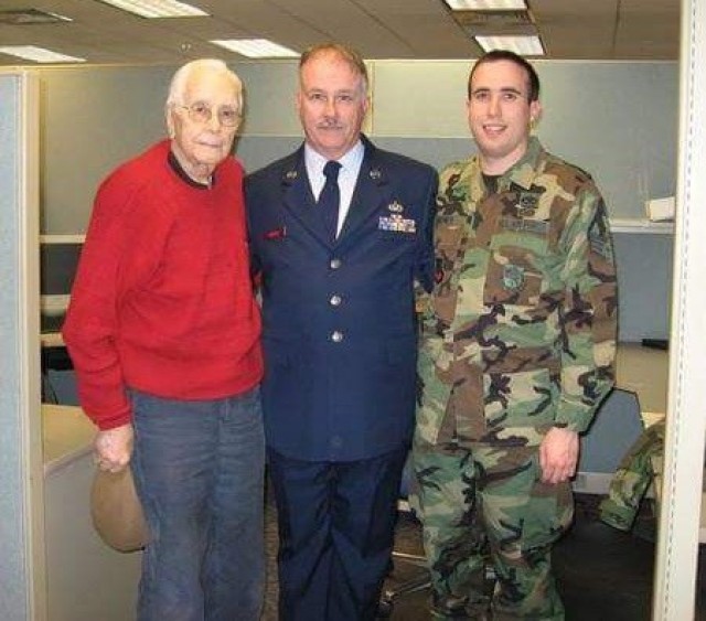 Widner with grandfather, father