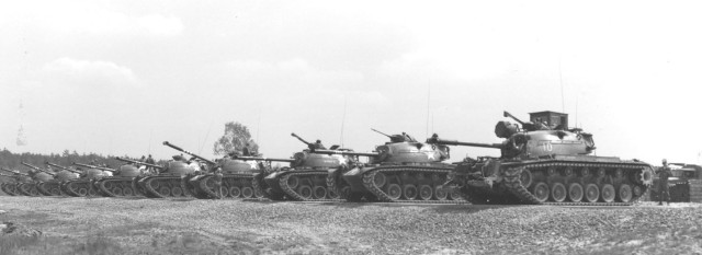 M48s on a gunnery range in Germany, 1959