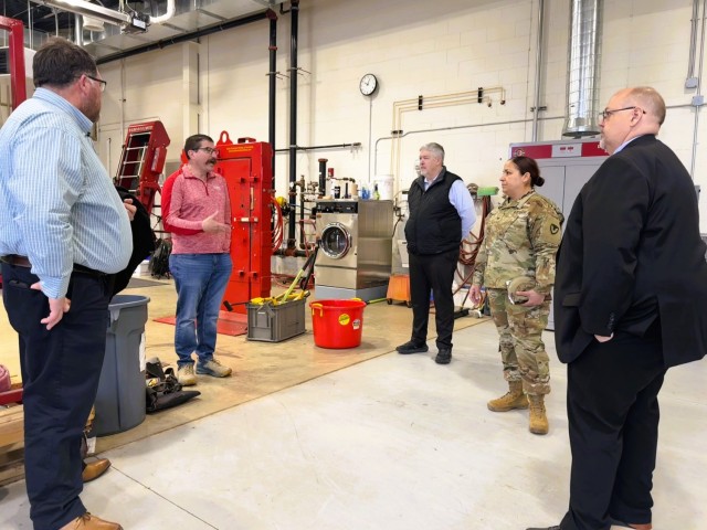 Members of the Fort McCoy (Wis.) Garrison command team and Fort McCoy personnel visit with leaders and staff of Western Technical College on Jan. 27, 2025, during a visit to a Western campus in Sparta, Wis. Fort McCoy Garrison Commander Col....