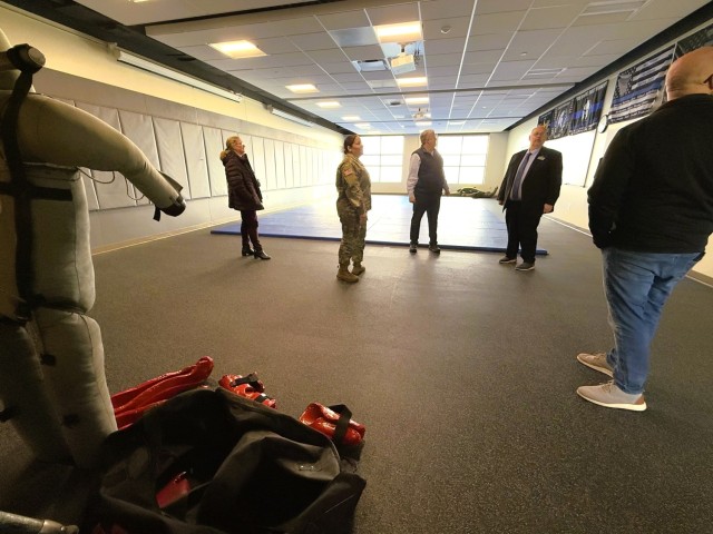 Members of the Fort McCoy (Wis.) Garrison command team and Fort McCoy personnel visit with leaders and staff of Western Technical College on Jan. 27, 2025, during a visit to a Western campus in Sparta, Wis. Fort McCoy Garrison Commander Col....