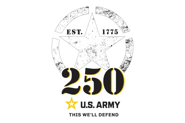 Logo commemorating the 250th birthday of the U.S. Army.