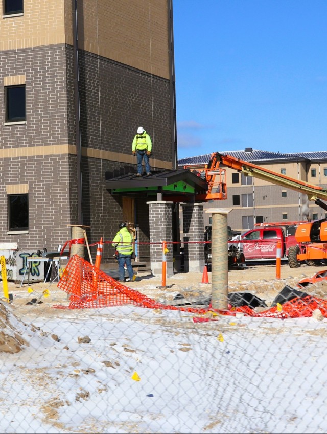 January 2025 barracks construction operations for South Barracks Project at Fort McCoy