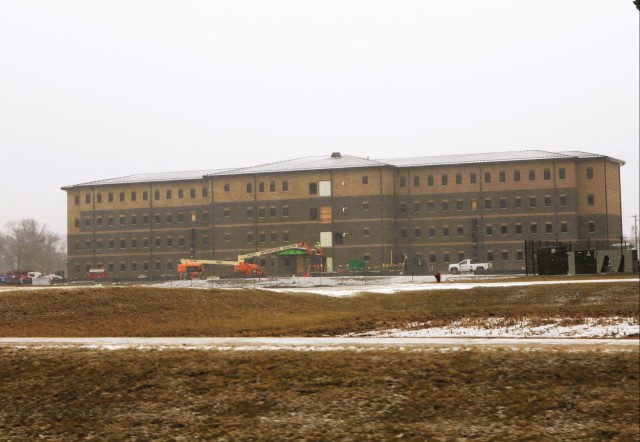 January 2025 barracks construction operations for South Barracks Project at Fort McCoy