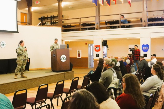 Fort McCoy Garrison commander, command team hold first town hall meeting for workforce for 2025