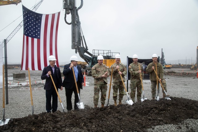 INDEPENDENCE, Mo. — (From left )– Chris Grassano, Director, U.S. Army Combat Capabilities Development Command (DEVCOM) Armaments Center; George B. Shuplinkov, Acquisition Manager, Soldier Lethality Cross Functional Team; Col. Jason D....