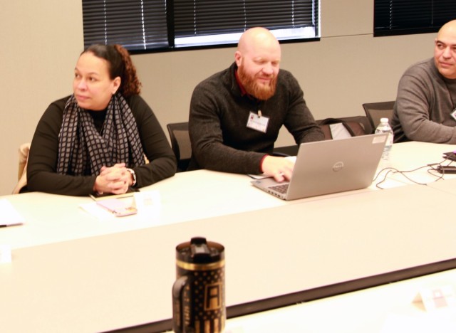 Attendees brainstorm during a breakout session during a First Army strategic planning symposium in Chicago.