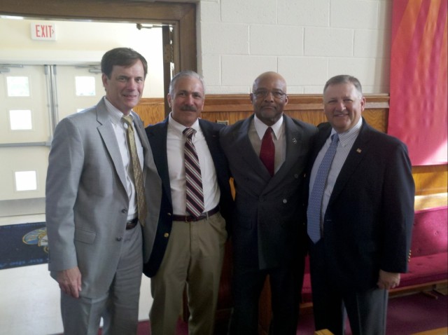(From the left) retired Col. Ray Van Pelt, retired Col. Barrett "Barry" F. Lowe, retired Command Sgt. Maj. Marvin Womack and retired Col. Paul Plemmons