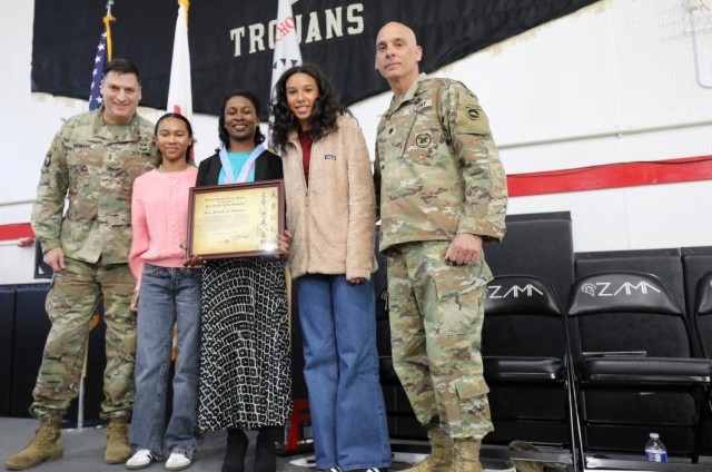 Zama Middle High School students, faculty celebrate character, accomplishments of departing assistant principal