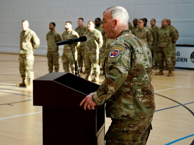 U.S. Army Garrison Wiesbaden Soldiers adopt new patch in ceremony