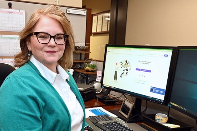 Jeannette Kuppers, executive assistant at the U.S. Army Mission and Installation Contracting Command, poses for a photo on Feb. 20, 2025. She has taken eight courses in Udemy that are within the Administrative Professionals Boot Camp series to...