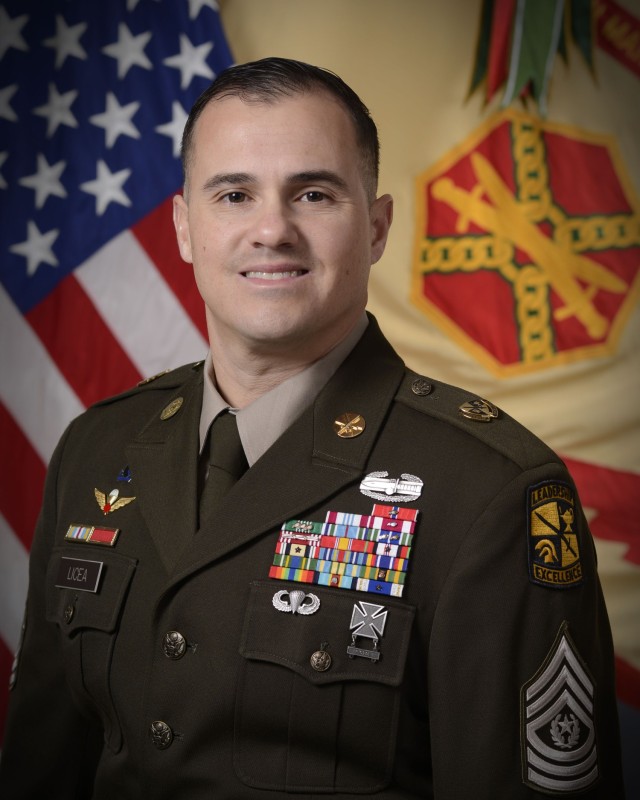 Incoming Fort Knox Garrison Command Sgt. Maj. Alex Licea