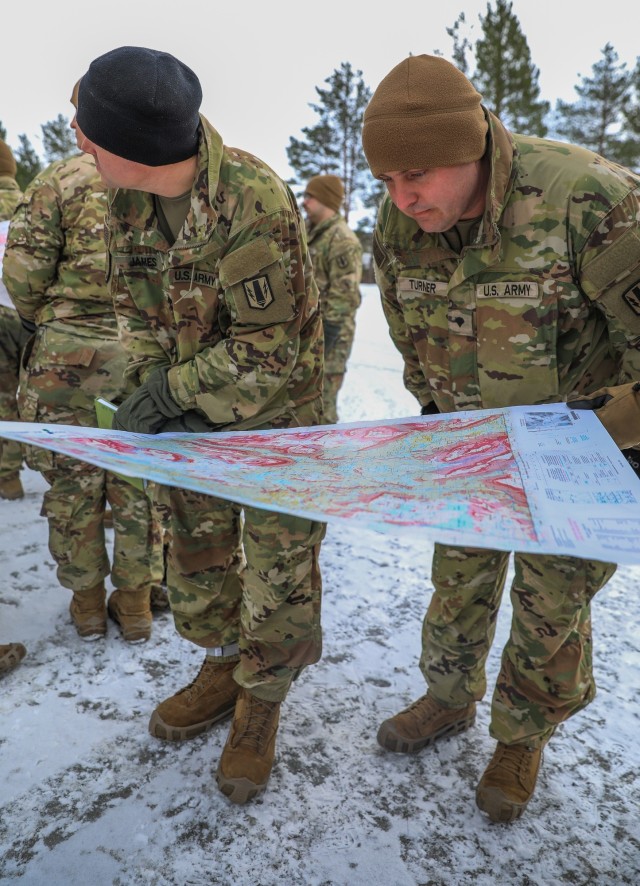 41st Field Artillery Brigade Soldiers Conduct Safe Routing and Terrain Recognition in Arctic Conditions Course during Exercise Joint Viking 25