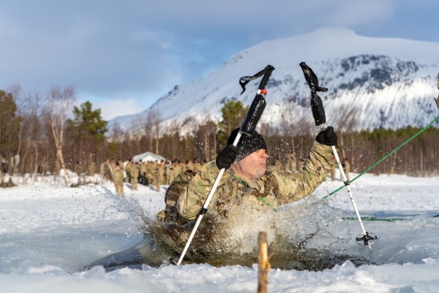 41st Field Artillery Brigade conducts arctic cold water survival training with the Norwegian Army during Joint Viking 25 in Norway