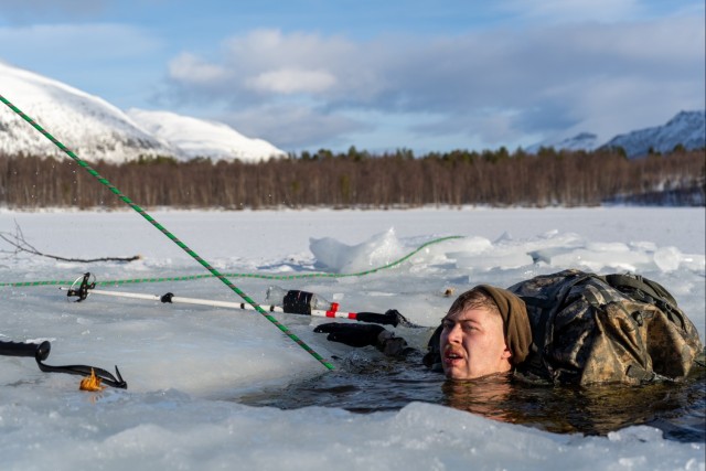 41st Field Artillery Brigade conducts arctic cold water survival training with the Norwegian Army during Joint Viking 25 in Norway