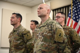 Presidio of Monterey soldiers exchange AMC patch for ICoE patch