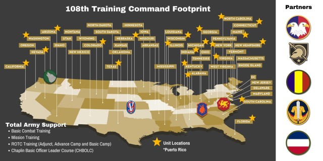 108th Training Command: A Pillar of Training and Readiness in the Total Army Ecosystem - Footprint Map