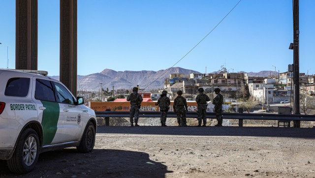 U.S. Soldiers assigned to the 89th Military Police Brigade conduct detection and monitoring operations along the Southern Border in El Paso, Texas on Feb. 15, 2025. U.S. Northern Command is working together with the Department of Homeland...