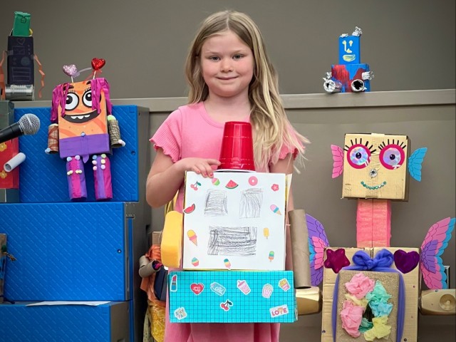 DoDEA First-Grade Students Build Imaginative Robots from Recyclables