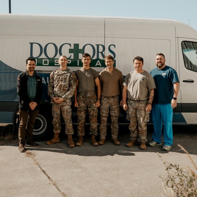Soldiers of the 11th Cyber Battalion pose for a group photo with civilian medical professionals from Doctors Hospital in Augusta, Ga., who led trauma training for the cyber warriors, March 5, 2025. The training at Fort Eisenhower, Ga., was...