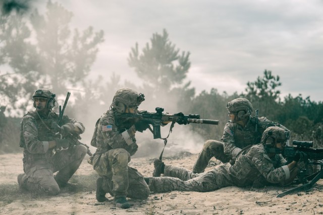 U.S. Army Rangers, assigned to 3rd Battalion, 75th Ranger Regiment, conduct command forcible entry exercises, Fort Moore, Georgia, Oct. 14, 2024. Military exercises of this nature increase Rangers lethality. (U.S. Army photo by Spc. Samuel Dreher)