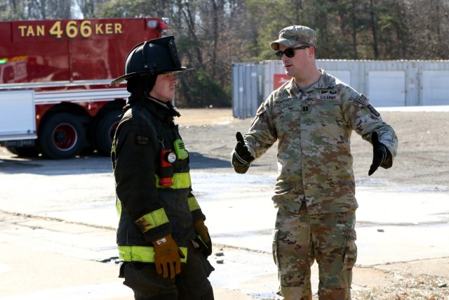 U.S. Army Explosive Ordnance Disposal Soldiers from the 55th Ordnance Company (EOD) participated in a law enforcement exercise with other Fort Belvoir, Virginia-based organizations, including the Law Enforcement Agency Detachment, Fire Department...