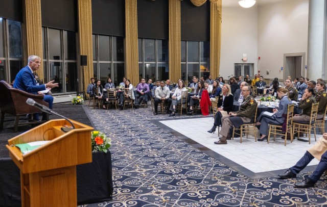 Retired Lt. Gen. and current CEO of LA28, Reynold Hoover, was the keynote speaker during the final evening of the three-day McDonald Conference of Leaders of Character (MCLC) on March 8 at the West Point Club....