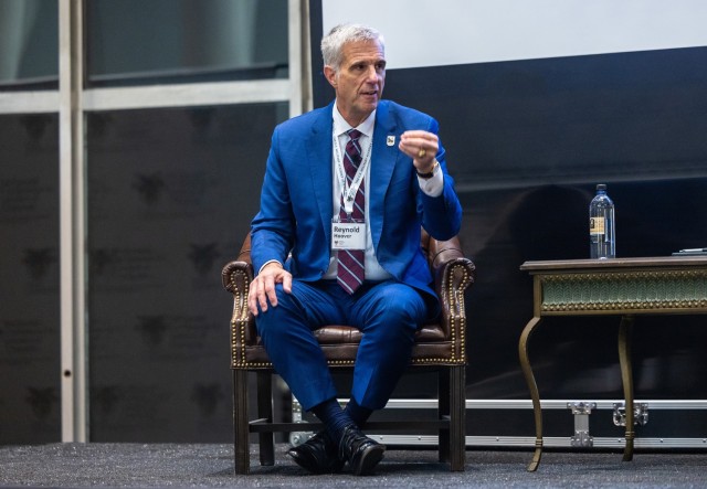 Retired Lt. Gen. and current CEO of LA28, Reynold Hoover, was the keynote speaker during the final evening of the three-day McDonald Conference of Leaders of Character (MCLC) on March 8 at the West Point Club....
