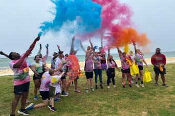 TORII STATION, Okinawa – U.S. Army Garrison Okinawa kicked off its Army Emergency Relief campaign with a 5K Color Run on March 15, despite rainy conditi...