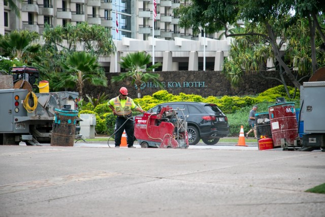 Road work begins along Kalia Road in Waikiki March 18 as a major repaving and sidewalk repair project gets underway. The U.S. Army Garrison Hawaii and U.S. Army Corps of Engineers, Honolulu District, are partnering on the $5.85 million project,...