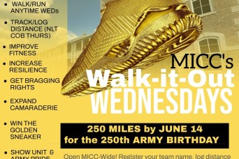 MICC Walk-it-Out Army birthday, wellness kick-off event