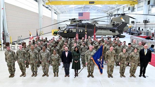 Maryland Army National Guard Soldiers assigned to the 1st Battalion, 224th Aviation Regiment, celebrated their return home from federal deployment under the direction of U.S. Northern Command at Weide Army Heliport at the Army Aviation Support...