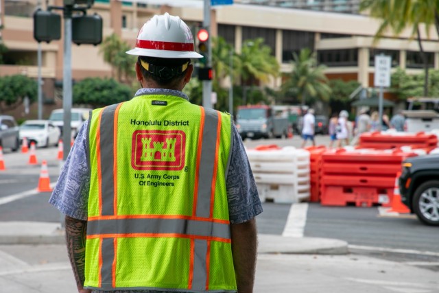 Road work begins along Kalia Road in Waikiki March 18 as a major repaving and sidewalk repair project gets underway. The U.S. Army Garrison Hawaii and U.S. Army Corps of Engineers, Honolulu District, are partnering on the $5.85 million project,...
