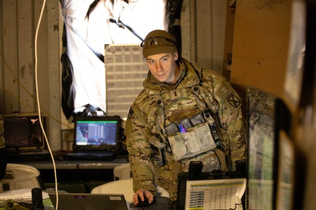 1st Lt. Warren Walker, from the 3rd Brigade, 10th Mountain Division, leads operations during Exercise Combined Resolve 25-1, contributing to enhanced interoperability and coordination at the Joint Multinational Readiness Center, Hohenfels,...