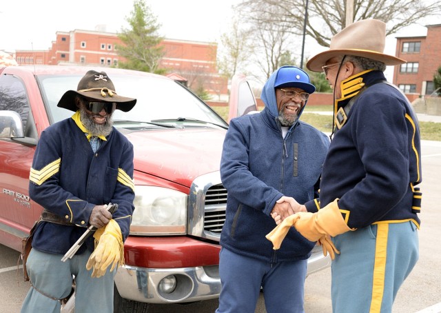 Blind Horseman visits Buffalo Soldier Monument