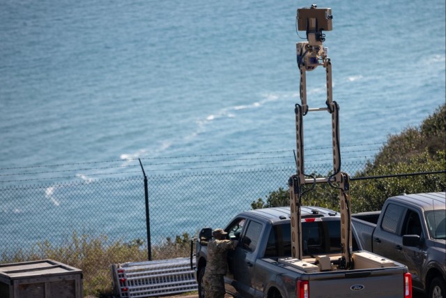 U.S. Army Soldiers monitor the ocean near Chula Vista