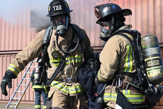 Photo of firefighters during exercise