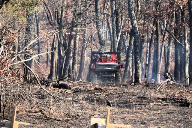 Members of the Fort McCoy prescribed burn team oversee a prescribed burn March 3, 2025, on North Post at Fort McCoy, Wis. The post prescribed burn team includes personnel with the Fort McCoy Directorate of Emergency Services Fire Department;...