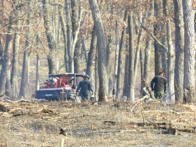 Members of the Fort McCoy prescribed burn team oversee a prescribed burn March 3, 2025, on North Post at Fort McCoy, Wis. The post prescribed burn team includes personnel with the Fort McCoy Directorate of Emergency Services Fire Department;...