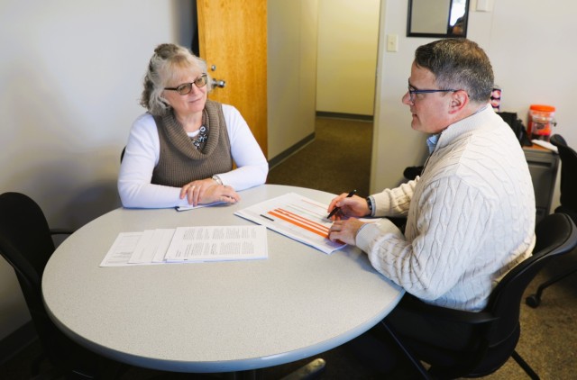 Fort McCoy Civilian Personnel Office Chief Ben Finn and Management Analyst Dixie Dettinger work on a project Feb. 20, 2025, in building 2187 at Fort McCoy, Wis. They are both part of the newly established Civilian Personnel Office at the...