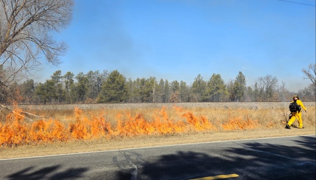 Fort McCoy holds prescribed burn along rail corridor on installation