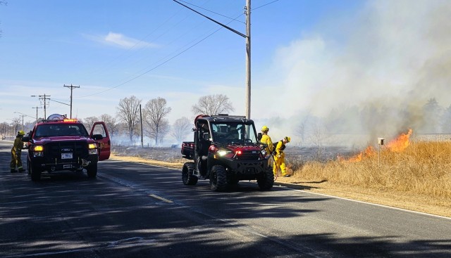 Fort McCoy holds prescribed burn along rail corridor on installation