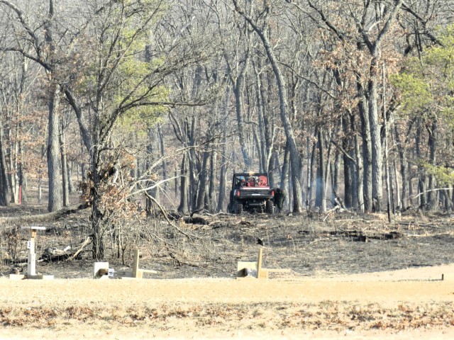 Members of the Fort McCoy prescribed burn team oversee a prescribed burn March 3, 2025, on North Post at Fort McCoy, Wis. The post prescribed burn team includes personnel with the Fort McCoy Directorate of Emergency Services Fire Department;...