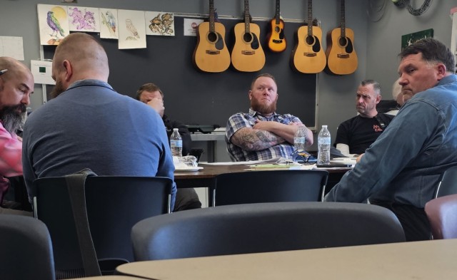 Members of the Sparta (Wis.) Area Chamber of Commerce meet March 12, 2025, in the Sparta Barney Center. Members of Fort McCoy, Wis., also attended the meeting to provide information about the post, and more. Community outreach is an important part...