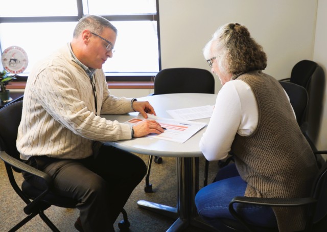 Fort McCoy Civilian Personnel Office Chief Ben Finn and Management Analyst Dixie Dettinger work on a project Feb. 20, 2025, in building 2187 at Fort McCoy, Wis. They are both part of the newly established Civilian Personnel Office at the...