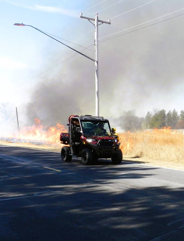 Members of the Fort McCoy prescribed burn team oversee a prescribed burn March 13, 2025, on South Post at Fort McCoy, Wis. The post prescribed burn team includes personnel with the Fort McCoy Directorate of Emergency Services Fire Department;...