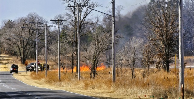 Fort McCoy holds prescribed burn along rail corridor on installation